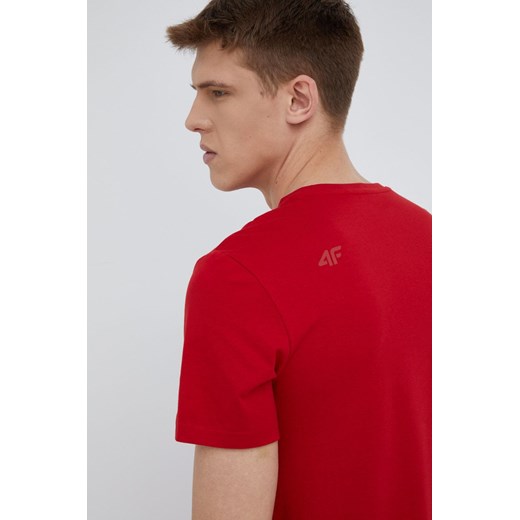4F t-shirt bawełniany kolor czerwony gładki L ANSWEAR.com