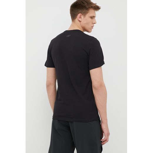 4F t-shirt bawełniany kolor czarny z nadrukiem M ANSWEAR.com
