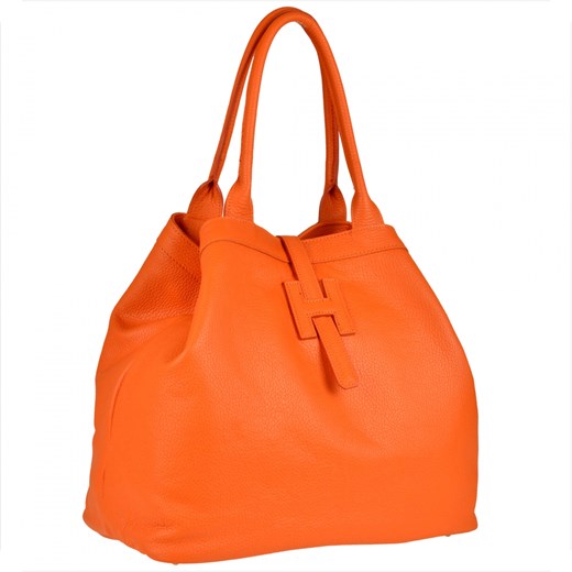 Torba shopper pomarańczowa pojemna skórzana xl ze sklepu melon.pl w kategorii Torby Shopper bag - zdjęcie 138499590