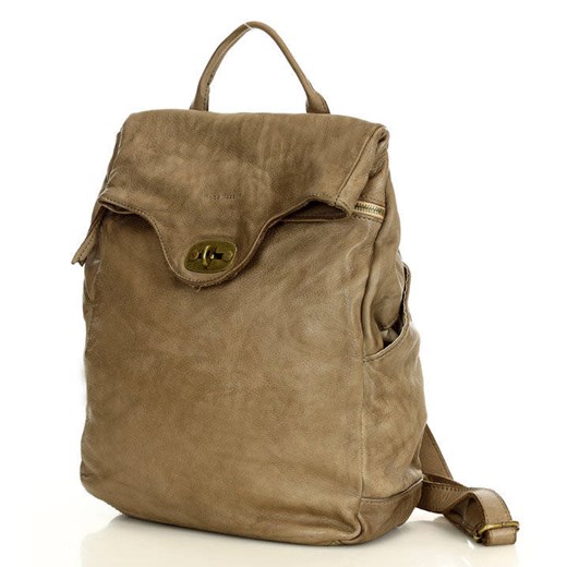 MARCO MAZZINI Duży akademicki plecak old pelle travel beż taupe Merg one size merg.pl