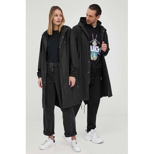 Rains parka 18140 Fishtail Parka 18140 kolor czarny przejściowa 18140.01-Black ze sklepu ANSWEAR.com w kategorii Parki damskie - zdjęcie 138536980