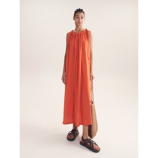 Reserved - Bawełniana sukienka - Pomarańczowy Reserved M/L Reserved