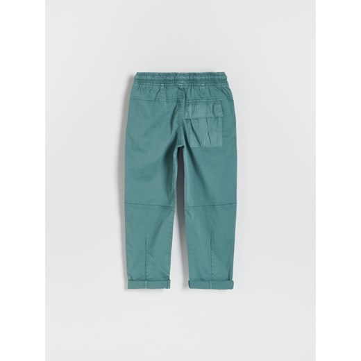 Reserved - Tkaninowe spodnie z łączonych materiałów - Turkusowy Reserved 134 Reserved