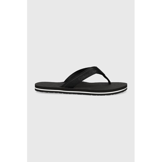 Calvin Klein japonki damskie kolor czarny na płaskim obcasie Calvin Klein 36 ANSWEAR.com