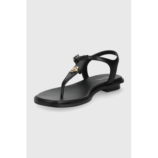 MICHAEL Michael Kors sandały skórzane MALLORY THONG damskie kolor czarny Michael Michael Kors 37 ANSWEAR.com