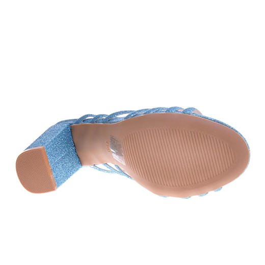 Niebieskie sandały damskie na obcasie /D9-2 11658 T394/ 36 Pantofelek24.pl Jacek Włodarczyk