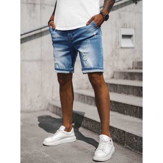 SPODENKI MĘSKIE JEANSOWE JASNONIEBIESKIE OZONEE NB/MP0036BC/1Z Ozonee S promocja ozonee.pl