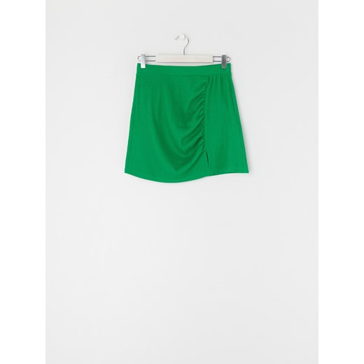 Sinsay - Spódnica mini z marszczeniami - Zielony Sinsay S Sinsay
