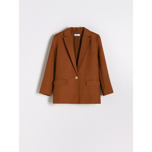Reserved - Marynarka z lnem - Brązowy Reserved M Reserved