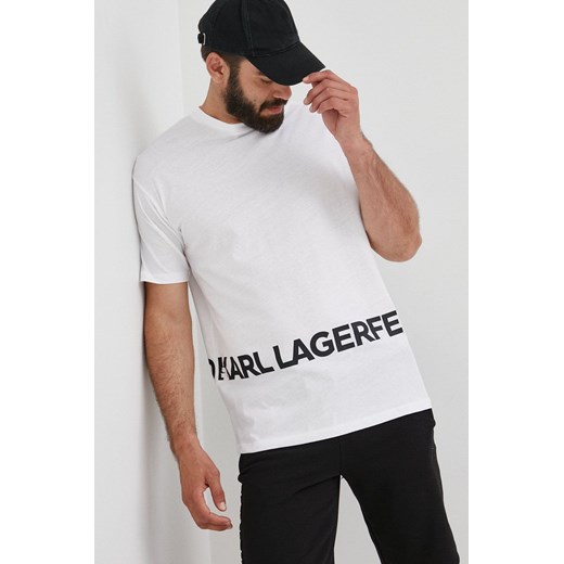 Karl Lagerfeld t-shirt bawełniany kolor biały z nadrukiem Karl Lagerfeld XL ANSWEAR.com