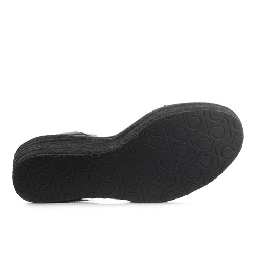 Espadryle damskie Calvin Klein z klamrą eleganckie na koturnie