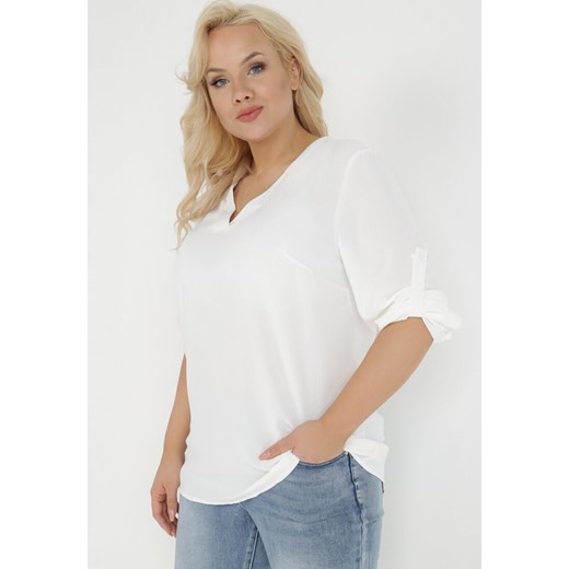 Biała Bluzka Althiope ze sklepu Born2be Odzież w kategorii Bluzki damskie - zdjęcie 138641160