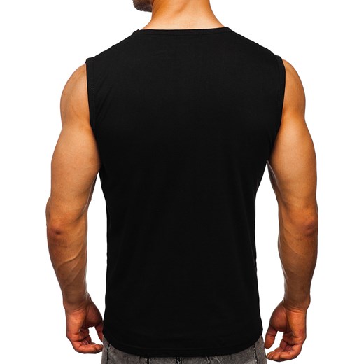 Denley t-shirt męski z krótkimi rękawami czarny bawełniany 