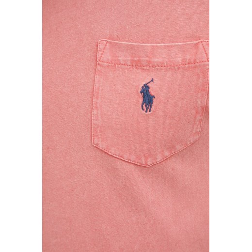 Polo Ralph Lauren t-shirt z domieszką lnu kolor różowy gładki Polo Ralph Lauren M ANSWEAR.com