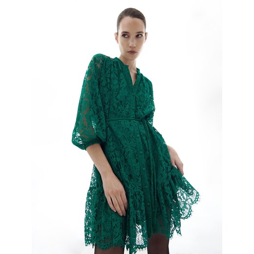 Reserved - Koronkowa sukienka - Zielony Reserved XL wyprzedaż Reserved