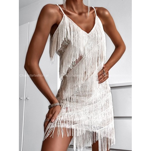 Sukienka z frędzlami Shirley A1422 Ads ONE SIZE Charlotte Fashion