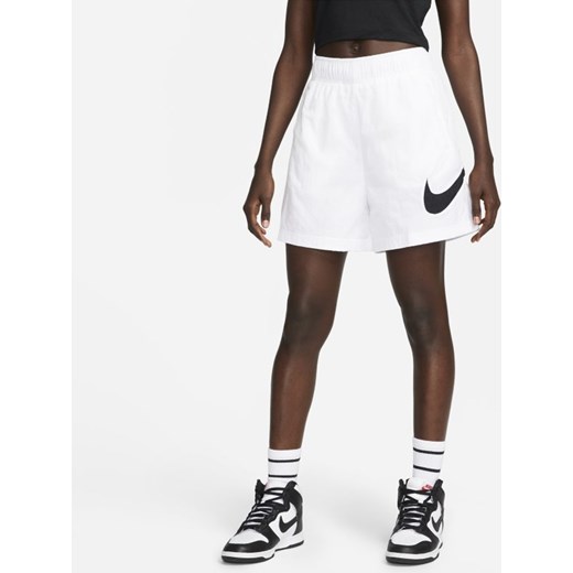 Damskie spodenki z tkaniny z wysokim stanem Nike Sportswear Essential - Biel Nike XL Nike poland wyprzedaż
