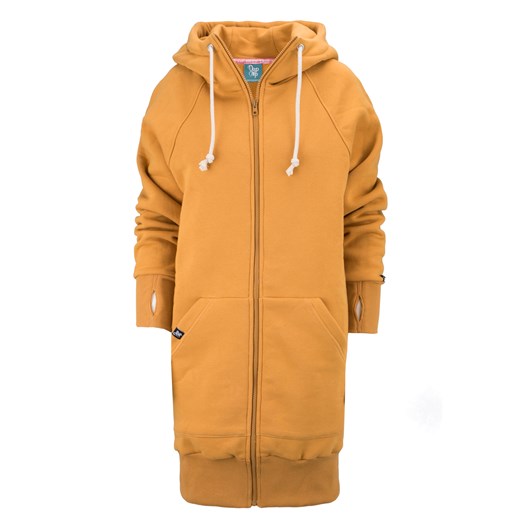 Bluza z kapturem rozpinana luzak długa musztardowa Deep Trip XS Happy Face