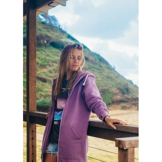 Bluza z kapturem rozpinana luzak długa fioletowa Deep Trip S/M Happy Face