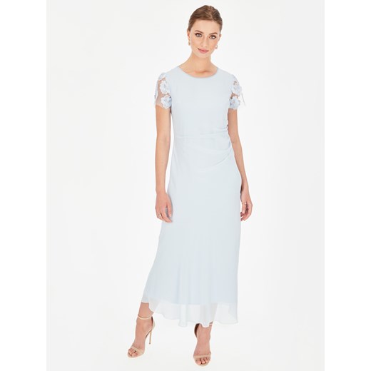 Sukienka L'AF maxi z krótkim rękawem ołówkowa z okrągłym dekoltem 