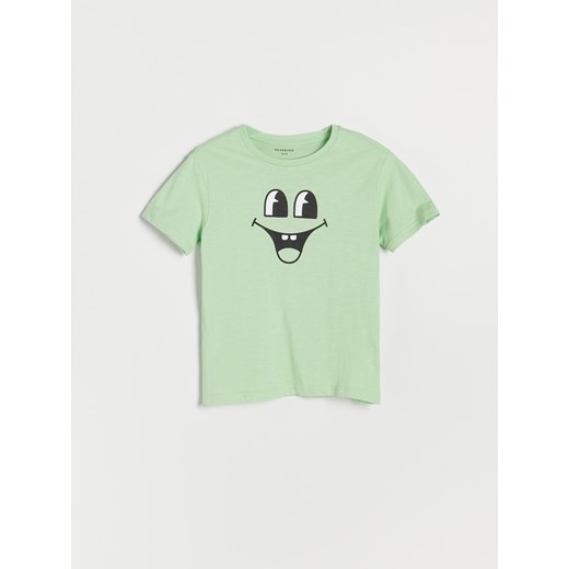 Reserved - Bawełniany t-shirt z nadrukiem - Zielony Reserved 134 Reserved