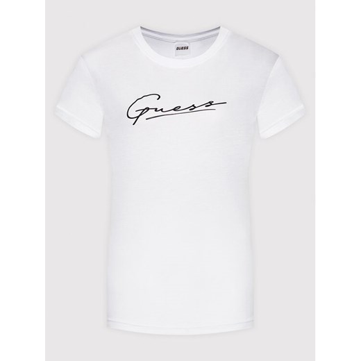 Guess T-Shirt Amelia O1BA08 K8HM0 Biały Regular Fit Guess L promocja MODIVO