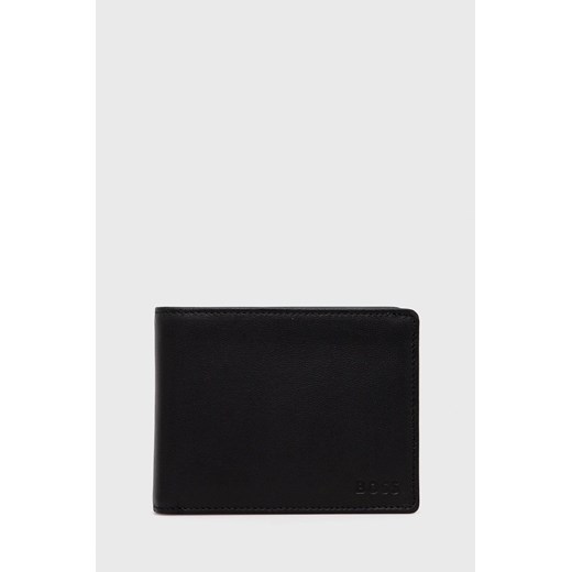 BOSS portfel skórzany 50470436 męski kolor czarny 50470436 ze sklepu ANSWEAR.com w kategorii Portfele męskie - zdjęcie 138804932