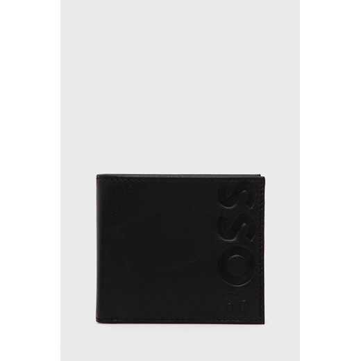 BOSS portfel skórzany 50470802 męski kolor czarny 50470802 ze sklepu ANSWEAR.com w kategorii Portfele męskie - zdjęcie 138804992