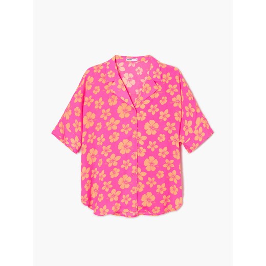 Cropp - Letnia koszula w kwiaty - Różowy Cropp L Cropp
