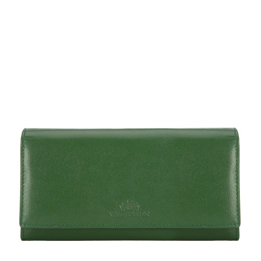 Damski portfel skórzany o prostym kroju zielony ze sklepu WITTCHEN w kategorii Portfele damskie - zdjęcie 138826874