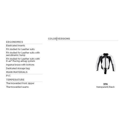 Kurtka przeciwdeszczowa DAINESE RAIN BODY RACING D1 przezroczysty S RRmoto.pl