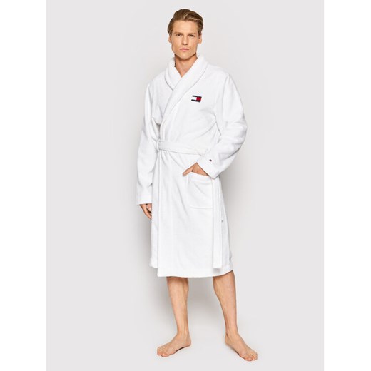 Tommy Hilfiger Szlafrok Towelling Robe UM0UM01781 Biały Tommy Hilfiger XL okazyjna cena MODIVO