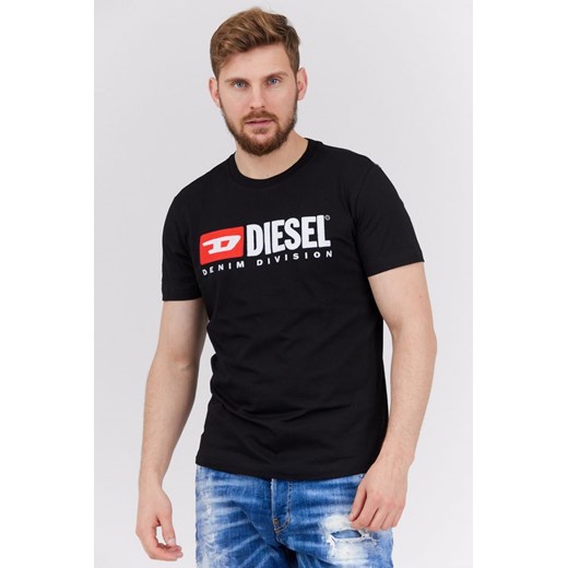 DIESEL - Czarny t-shirt męski z wyszywanym logo Diesel XL outfit.pl