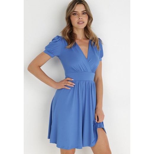 Niebieska Sukienka Coryle ze sklepu Born2be Odzież w kategorii Sukienki - zdjęcie 138892244