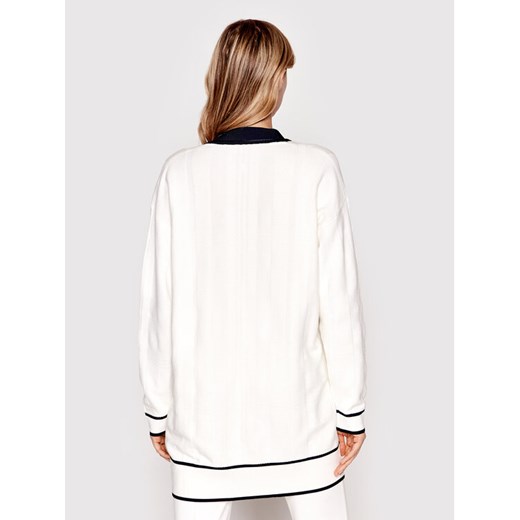 Tommy Hilfiger Kardigan ICONS Check WW0WW34405 Biały Relaxed Fit Tommy Hilfiger XXL MODIVO