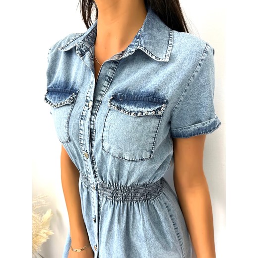 Jeansowa Sukienka z Dżetami 7995-92 Modnakiecka.pl 42 ModnaKiecka.pl