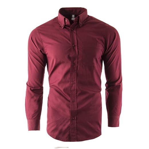 Koszula męska z długim rękawem 5504 - czerwona ze sklepu Risardi w kategorii Koszule męskie - zdjęcie 138924450
