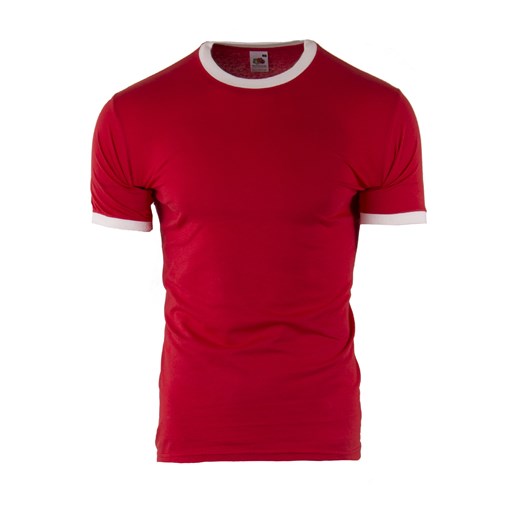koszulka  Rolly 010 - czerwona/biała ze sklepu Risardi w kategorii T-shirty męskie - zdjęcie 138924464