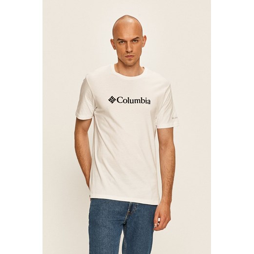 Columbia t-shirt męski kolor biały 1680053-014 ze sklepu ANSWEAR.com w kategorii T-shirty męskie - zdjęcie 138925171