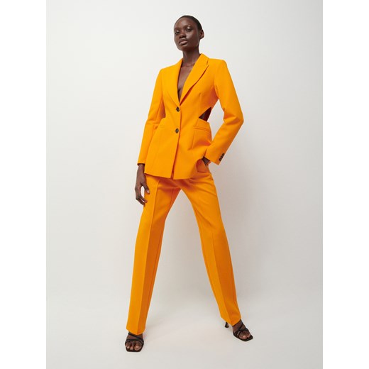 Reserved - Eleganckie spodnie z kantem - Pomarańczowy Reserved L Reserved