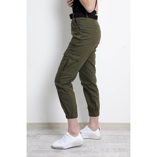 SPODNIE ZIELONE CARGO Z PASKIEM Olika L olika.com.pl