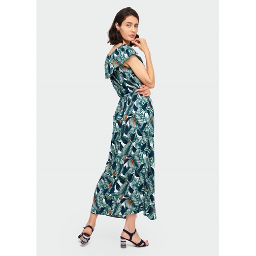 Sukienka długa z tropikalnym nadrukiem Greenpoint 44 Happy Face promocyjna cena