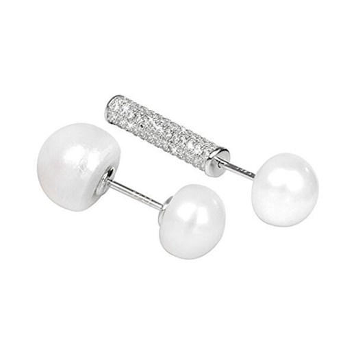 JwL Luxury Pearls Srebrne asymetryczne kolczyki z prawdziwymi perłami i Jwl Luxury Pearls Mall