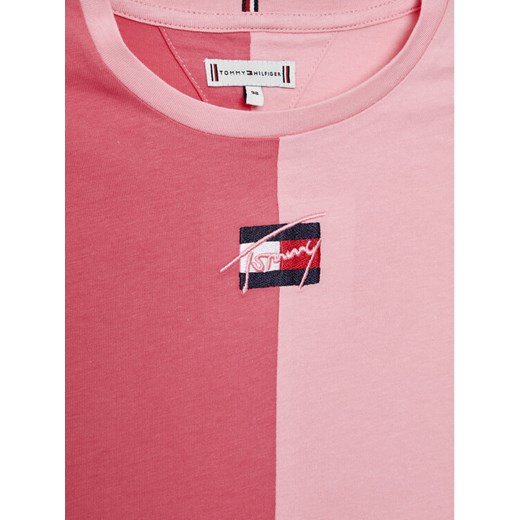 Tommy Hilfiger T-Shirt Two Tone KG0KG06580 Różowy Relaxed Fit Tommy Hilfiger 12Y MODIVO