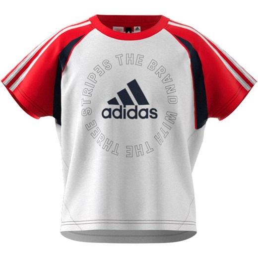 Adidas t-shirt dziewczęcy G Bold Tee, 116 biały 128 Mall