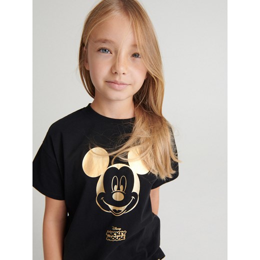 Reserved - T-shirt Mickey Mouse - Czarny Reserved 158 Reserved