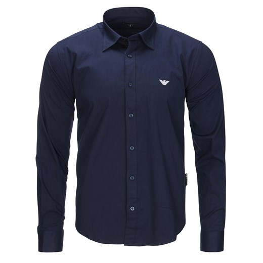 KOSZULA MĘSKA  EMPORIO ARMANI SLIM FIT NAVY Emporio Armani XXL okazyjna cena zantalo.pl