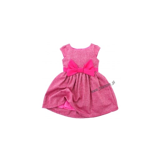 Sukienka dla dziewczynki z kokardą 74 - 140 Ksenia róż blumore-pl rozowy ciepłe