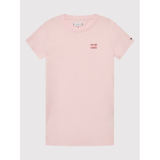Tommy Hilfiger T-Shirt Natural Dye Script KG0KG06780 Różowy Regular Fit Tommy Hilfiger 12Y MODIVO