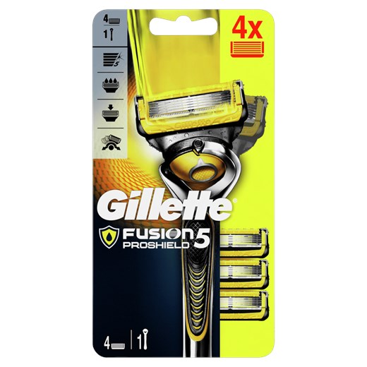 Gillette maszynka do golenia męska Fusion5 ProShield + 4 głowice Gillette promocyjna cena Mall
